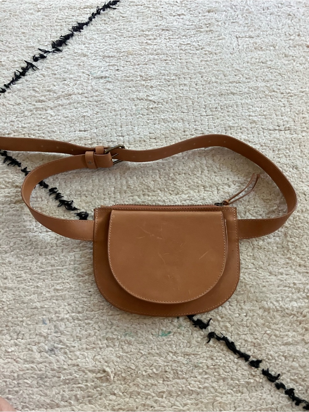 ABLE Tan Leather Belt Bag